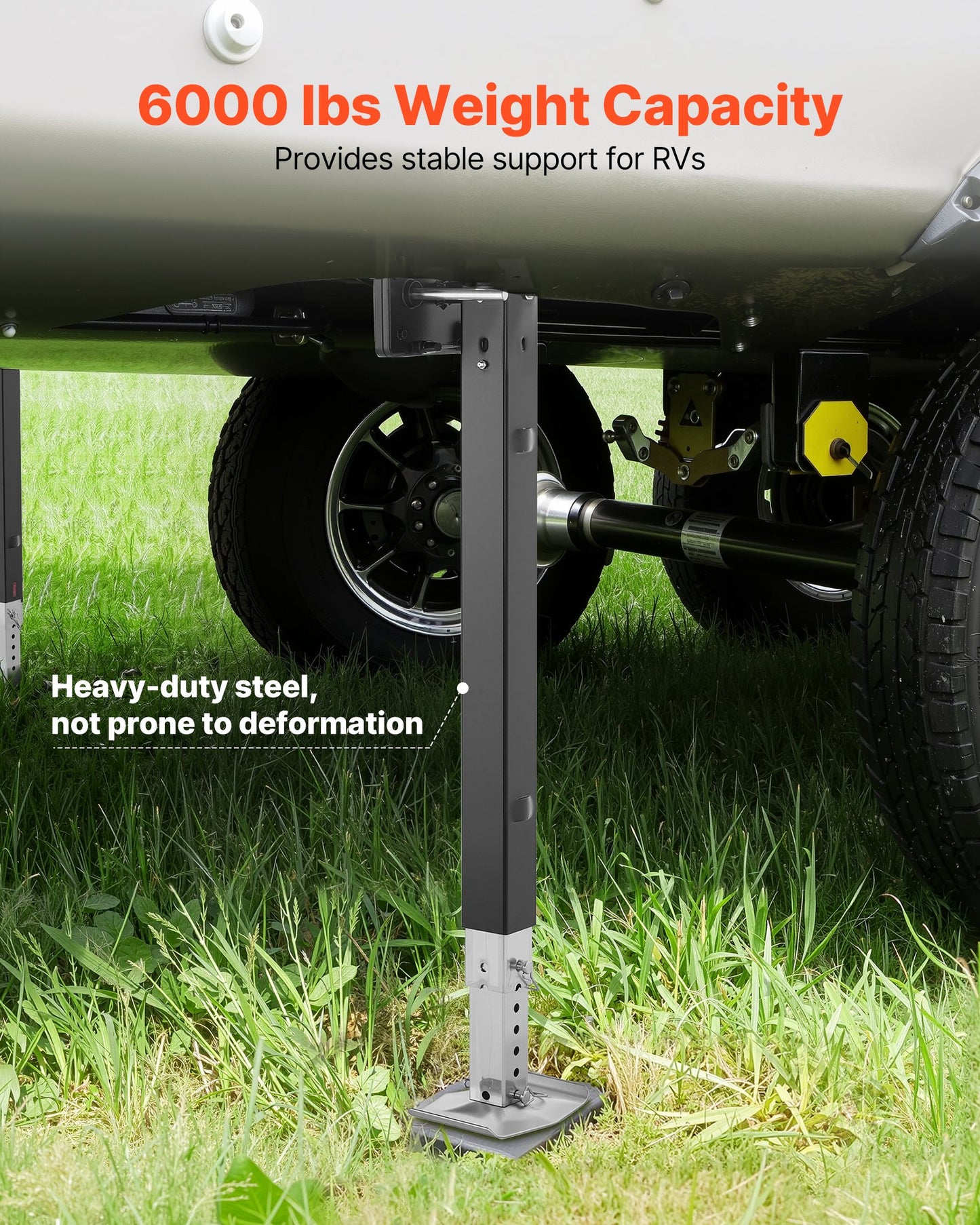 RV Lead Fifth Wheel Landing Gear Leg 179013, 825 mm 5th Wheel Landing Gear Universal Replacement Compatible with Lippert Venture, Atwood, Stromberg Carlson Systems, with Pin and Base, Black