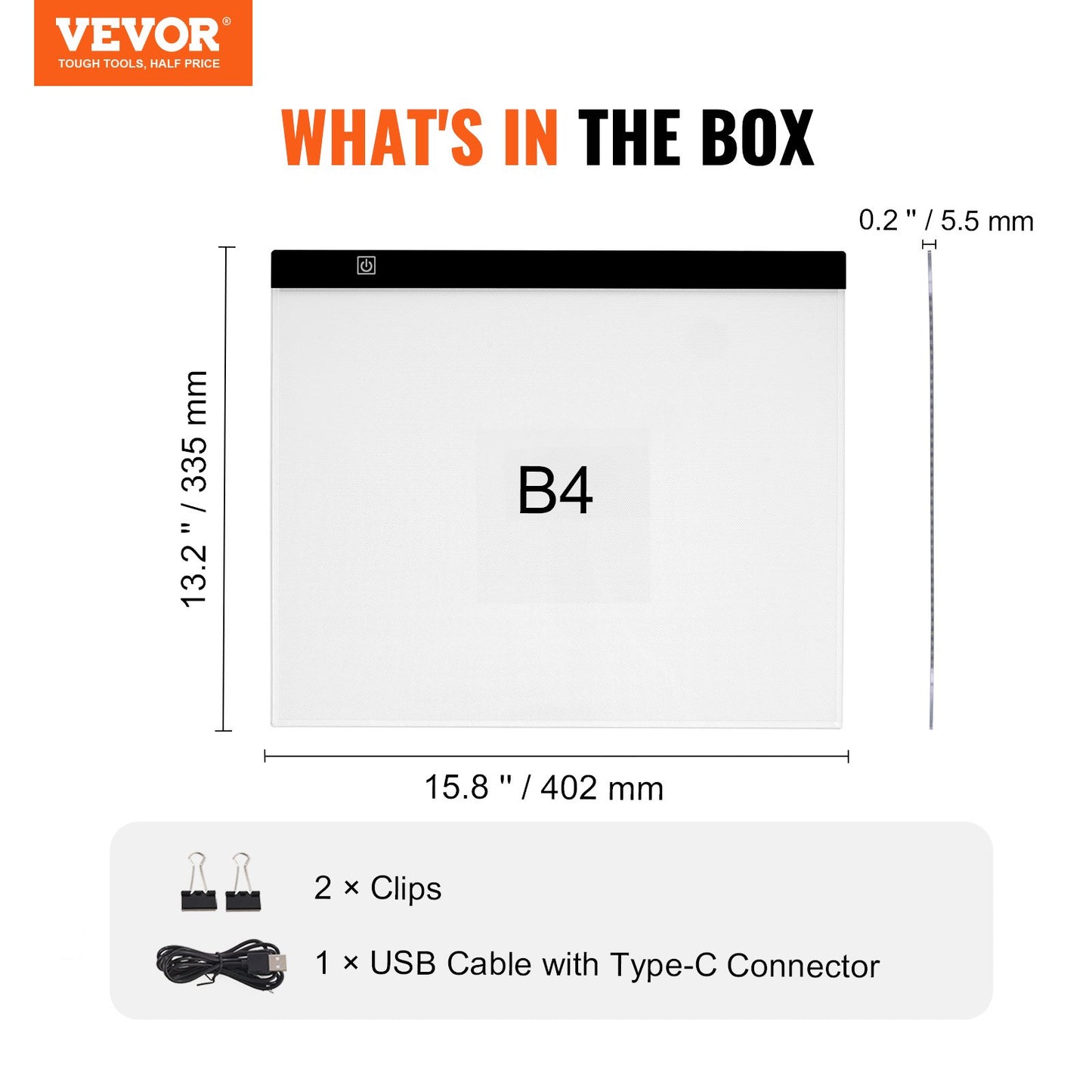 Light Board, B4 LED Light Pad Ultra-Thin Portable Light Box, USB Powered Light Table for Art Tracing, Light Box for Diamond Painting, Animation, Sketching, Drawing, Stenciling, Artists (Black)