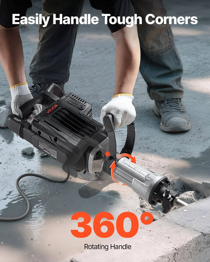 Rivningshammare, 3000 W kraftfull elektrisk tryckluftshammare, 1700 slag/min betongbrytare med spetsmejsel, bärväska, handskar, skyddsglasögon, för betong, väggar, tegel, kakel och grund