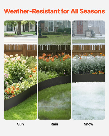 Steel Landscape Edging, 3 Packs 40 x 8 in Rust-Resistant Metal Landscape Edging, Bendable Garden Edging Border, Heavy Duty Lawn Edging, Easy-to-Install, Flower Bed Yard Pathway Divider Black