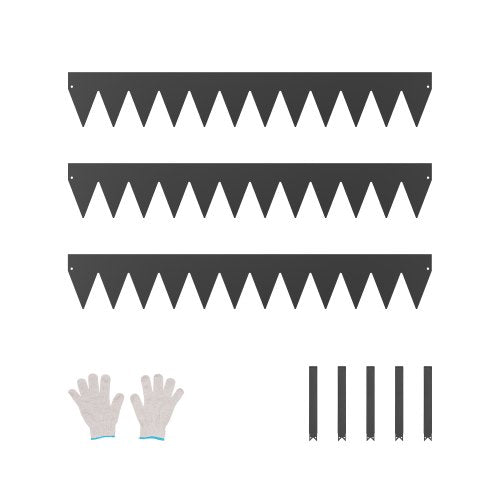 Steel Landscape Edging, 3 Packs 40 x 6 in Rust-Resistant Metal Landscape Edging, Bendable Garden Edging Border, Heavy Duty Lawn Edging, Easy-to-Install, Flower Bed Yard Pathway Divider Black