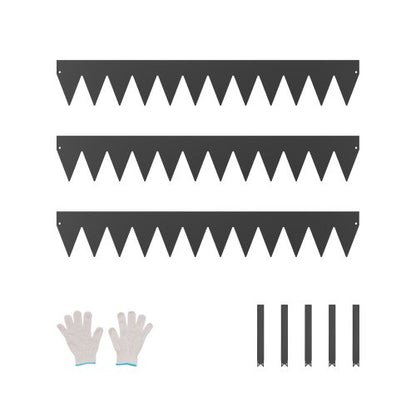 Steel Landscape Edging, 3 Packs 40 x 6 in Rust-Resistant Metal Landscape Edging, Bendable Garden Edging Border, Heavy Duty Lawn Edging, Easy-to-Install, Flower Bed Yard Pathway Divider Black