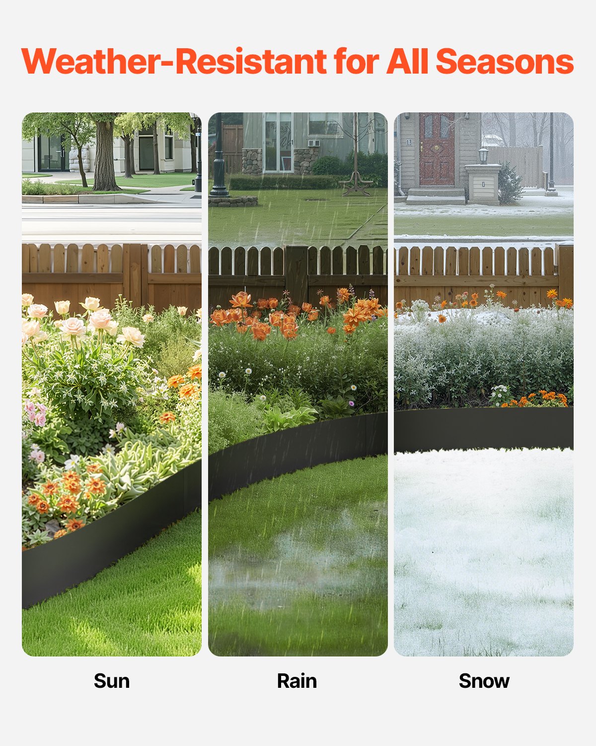 Steel Landscape Edging, 4 Packs 40 x 6 in Rust-Resistant Metal Landscape Edging, Bendable Garden Edging Border, Heavy Duty Lawn Edging, Easy-to-Install, Flower Bed Yard Pathway Divider Black