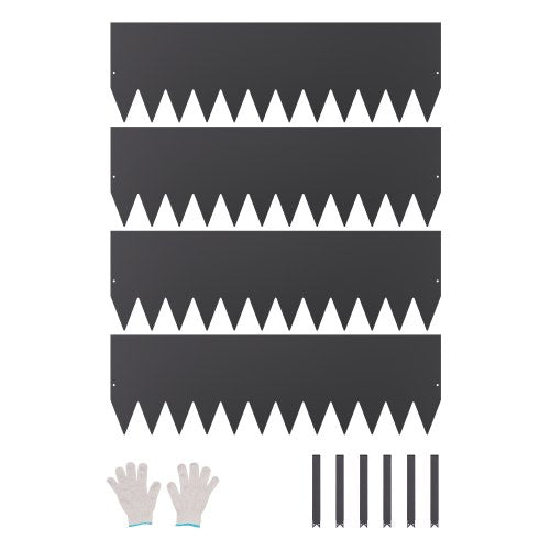 Stålkantlist, 4-pack 40 x 12 tum rostbeständig metallkantlist, böjbar trädgårdskant, kraftig gräsmatta, enkel att installera, rabattgångavdelare svart