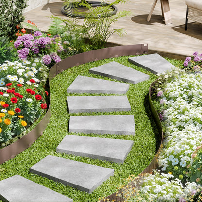 Stålkantlist, 5-pack 39 x 5 tum rostbeständig metallkantlist, böjbar trädgårdskant, kraftig gräsmatta, lätt att installera, rabattgångavdelare brun