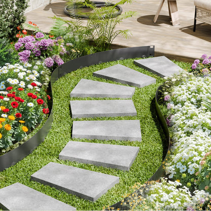 Steel Landscape Edging, 5 Packs 39 x 5 in Rust-Resistant Metal Landscape Edging, Bendable Garden Edging Border, Heavy Duty Lawn Edging, Easy-to-Install, Flower Bed Yard Pathway Divider Black