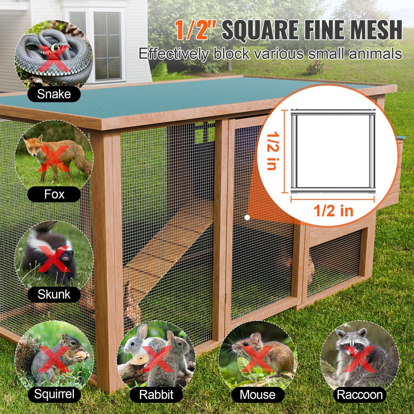 Hardware Cloth, 1/2 inch 24in x 25 ft 19 Gauge, Hot Dipped Galvanized Wire Mesh Roll, Chicken Wire Fencing, Wire Mesh for Rabbit Cages, Garden, Small Rodents