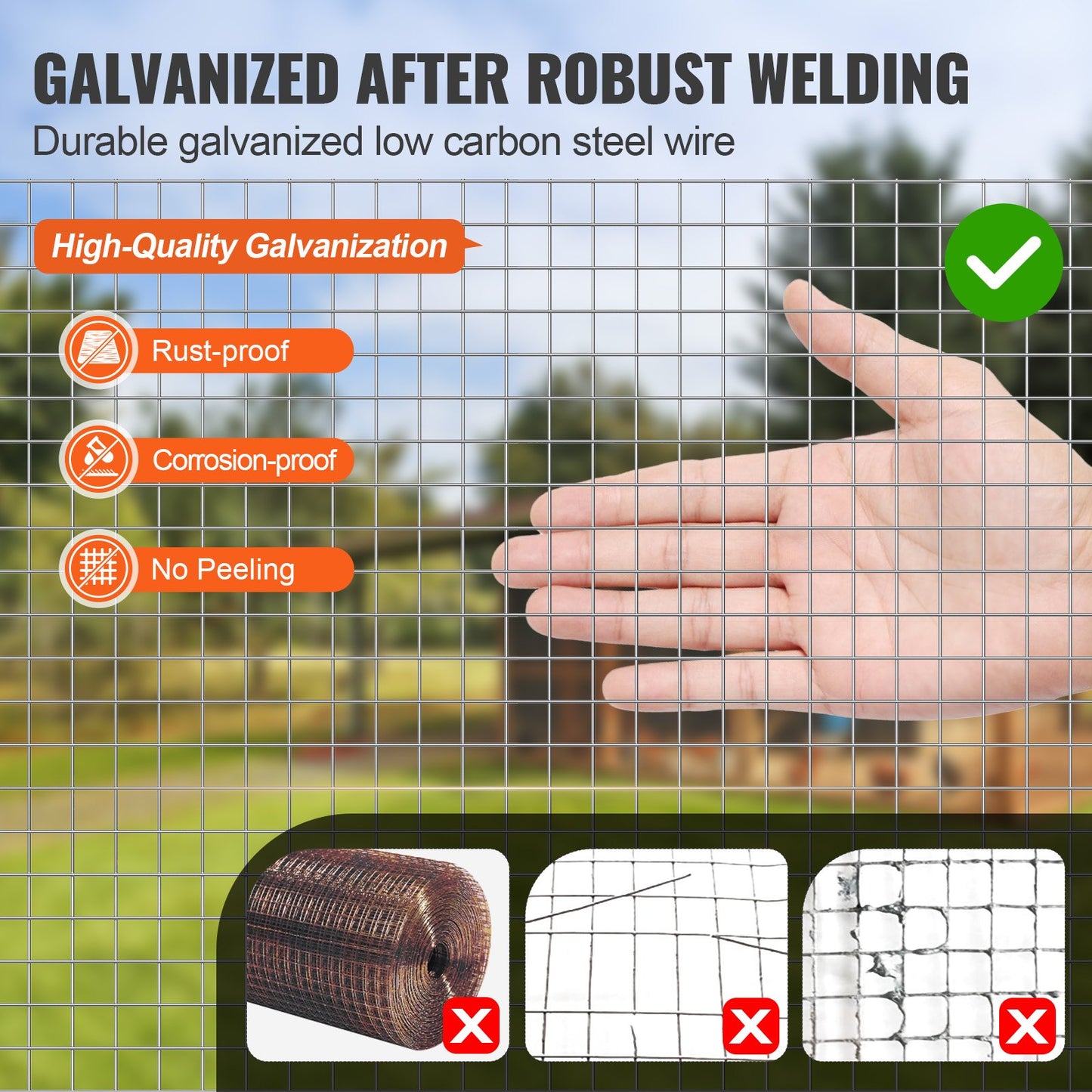 Hardware Cloth, 1/2 inch 36in x 100 ft 19 Gauge, Hot Dipped Galvanized Wire Mesh Roll, Chicken Wire Fencing, Wire Mesh for Rabbit Cages, Garden, Small Rodents