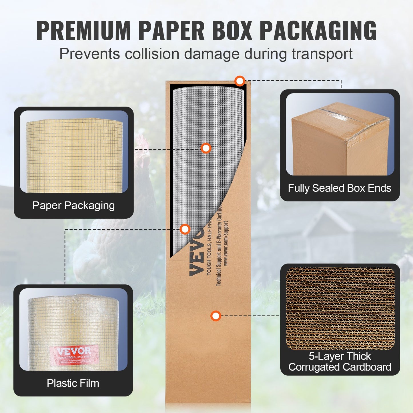 Järnvaruduk, 1/4 tum 36 tum x 100 fot 23 Gauge, varmgalvaniserad trådnätsrulle, hönsnätsstängsel, trådnät för kaninburar, trädgård, små gnagare