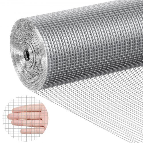 Hardware Cloth, 1/4 inch 48in x 50 ft 23 Gauge, Hot Dipped Galvanized Wire Mesh Roll, Chicken Wire Fencing, Wire Mesh for Rabbit Cages, Garden, Small Rodents