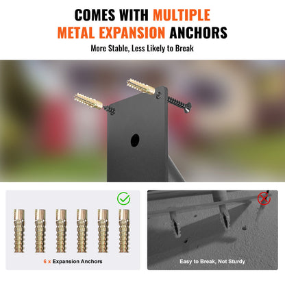 Handrails for Outdoor Steps, 18.9" Length 1.3"Pipe Wall Mount Safety Railings for 1-2 Steps, Stair Handrail with Matte Black Finished,for Garden,Yard and Garage & Elderly,Pregnant Women, Disable