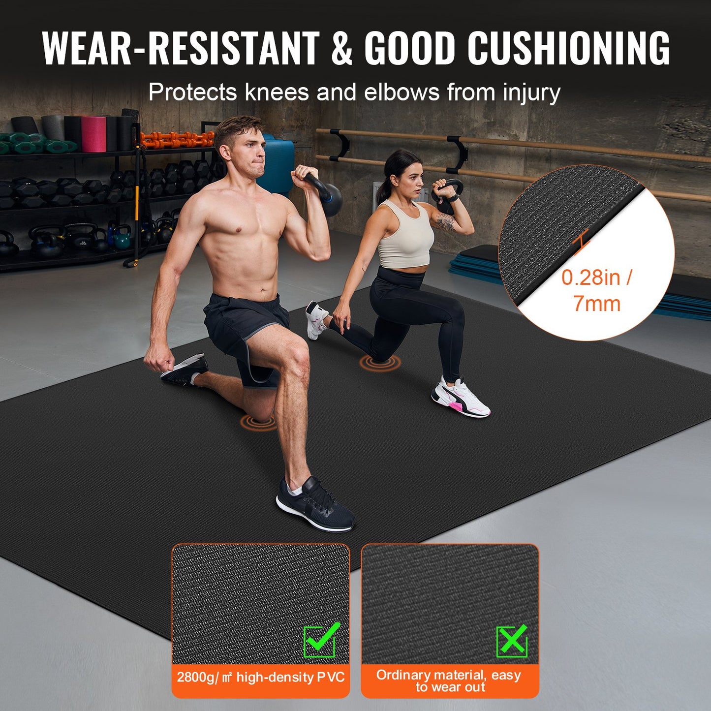 Exercise Mat Non Slip Yoga Mat Gym Fitness Pilate Workout Mat (2.4x1.5 m)