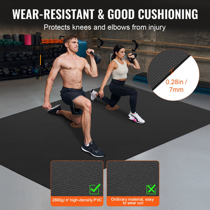 Exercise Mat Non Slip Yoga Mat Gym Fitness Pilate Workout Mat (2.4x1.5 m)