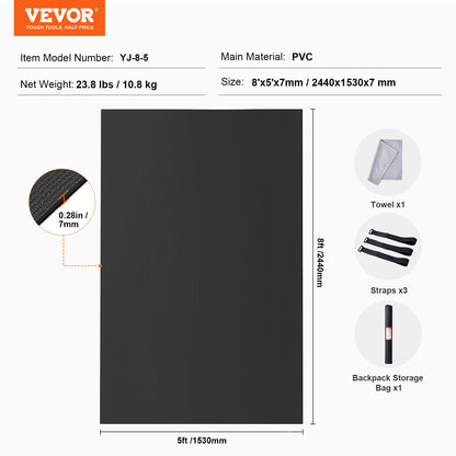 Exercise Mat Non Slip Yoga Mat Gym Fitness Pilate Workout Mat (2.4x1.5 m)