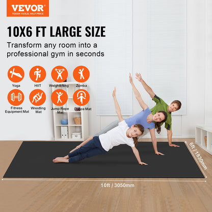 Exercise Mat Non Slip Yoga Mat Gym Fitness Pilate Workout Mat (3x1.8 m)