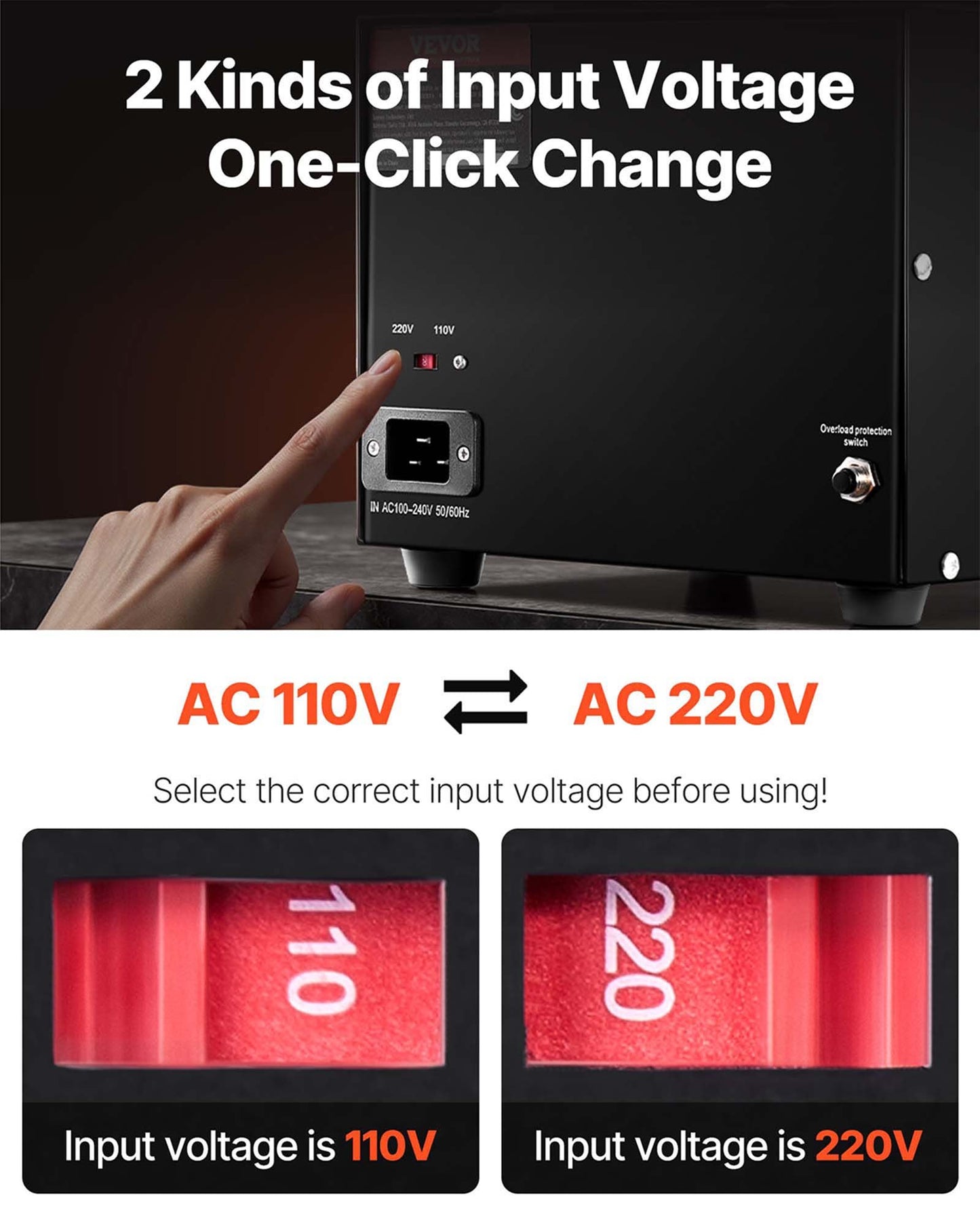 Voltage Converter Transformer, 5000VA, Heavy Duty Step Up/Down Transformer, Convert from 110 Volt to 220 Volt and from 220 Volt to 110 Volt, with US Outlet EU Outlet 5V USB Port, CE Certified