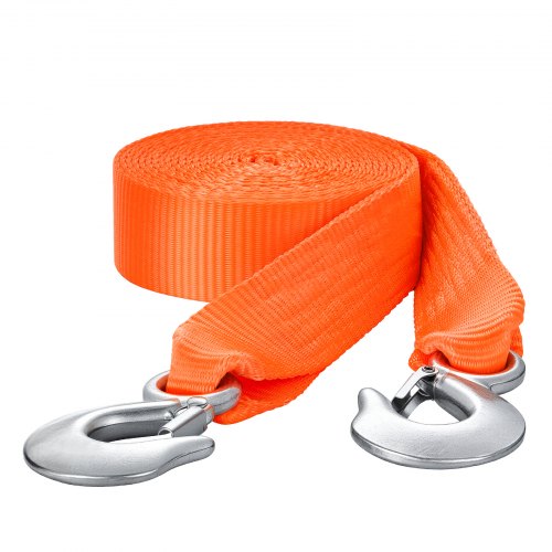 ATV-bogserrem med krokar, 50,8 mm x 6,1 m, 7711 kg kapacitet, hållbart bärgningsrep med säkerhetskrokar för lastbilar och fordon, viktigt bogseringstillbehör för vägassistans