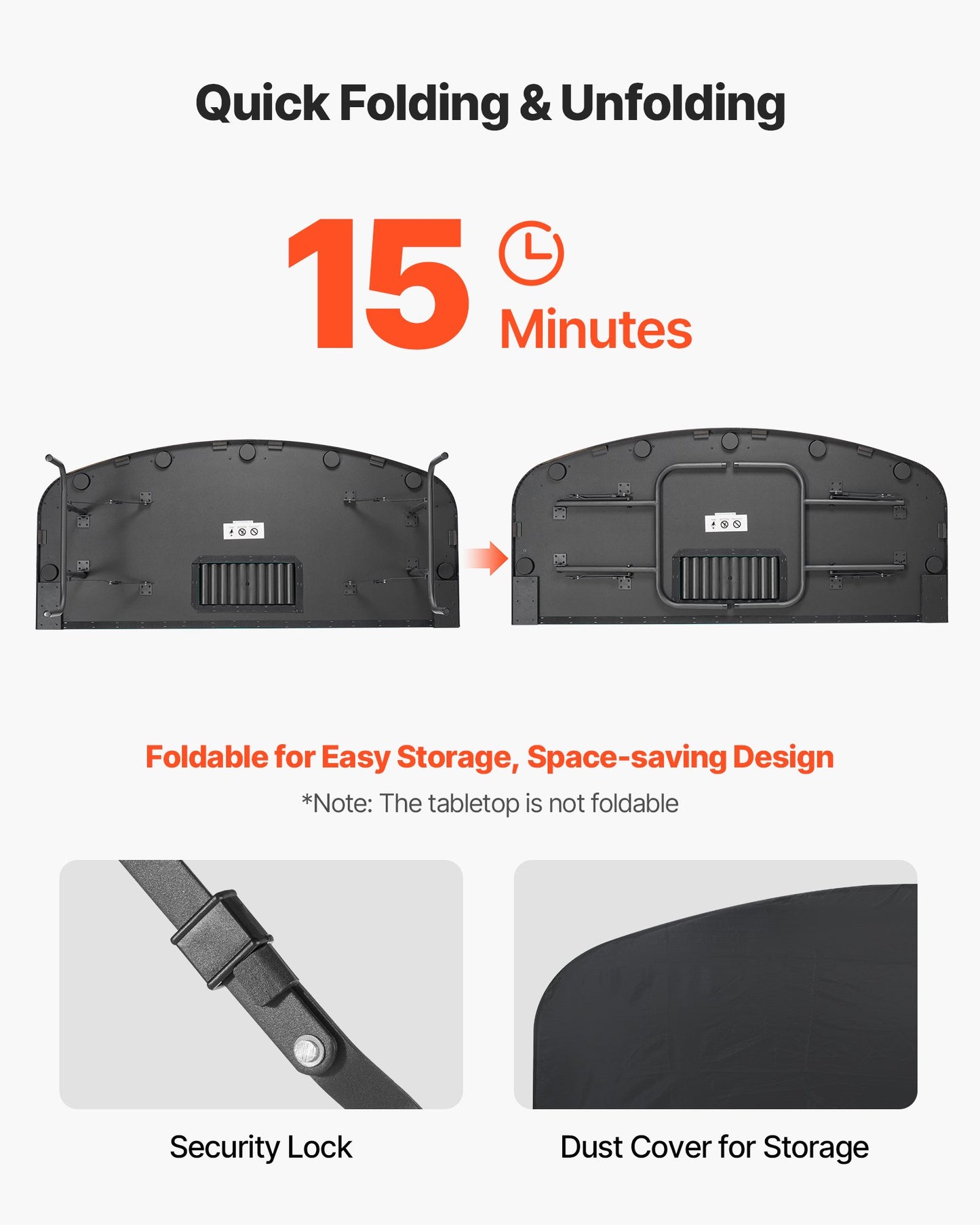 Hopfällbart pokerbord, 7 spelare 1828,8 mm hopfällbart kasinobord med vadderade skenor och mugghållare, halvovala bärbara spelbord med filt- och metallben, för Texas Hold'em-spel och Blackjack