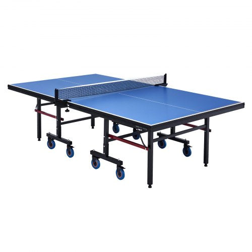 Ping Pong Table, Professional Table Tennis Game, Indoor MDF Portable Table Tennis Table, Foldable Ping Pong Table with Quick Clamp Net and Lockable Wheels, 10 Minute Easy Assembly, 25mm Tabletops