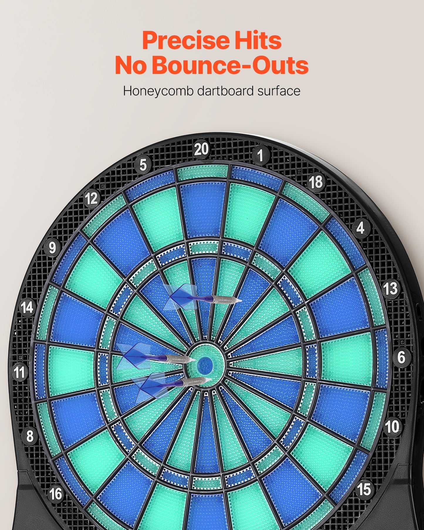 Electronic Dart Board, LED-Illuminated Target Dartboard with 48 Games & 500+ Variations, Includes 6 Dart Shafts with Flights & 50 Soft Tips, Cricket Scoring LCD Screen - Supports Up to 8 Players