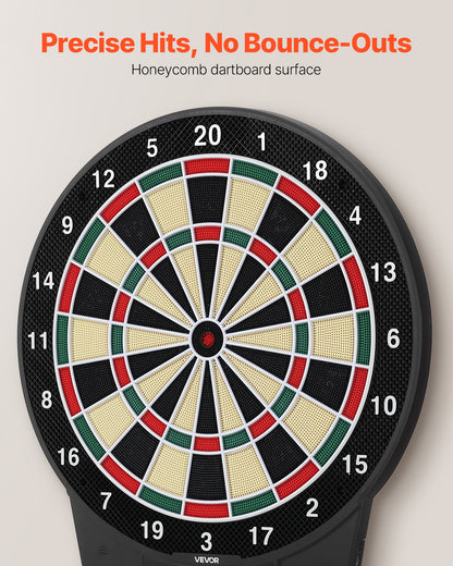 Electronic Dart Board, 391mm Target Dartboard with 43 Games & 320+ Variations for Up to 8 Players, 6 Dart Shafts with Flights & 50 Soft Tips, Color LCD Scoring Screen for Home Party Game Room