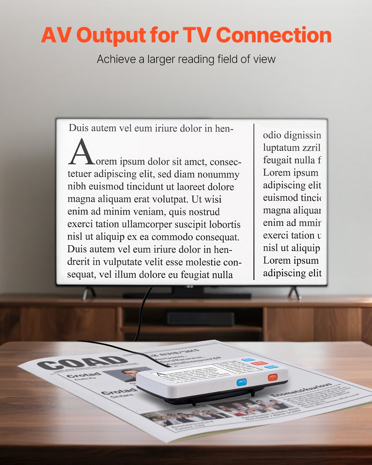 Bärbar digital förstoringsglas, 127 mm HD elektronisk videoförstoringsglas för lågversion, 4X - 32X zoom elektronisk läshjälp med 17 färglägen, AV-utgång, vikbart handtag och 5-nivåers skärmljusstyrka
