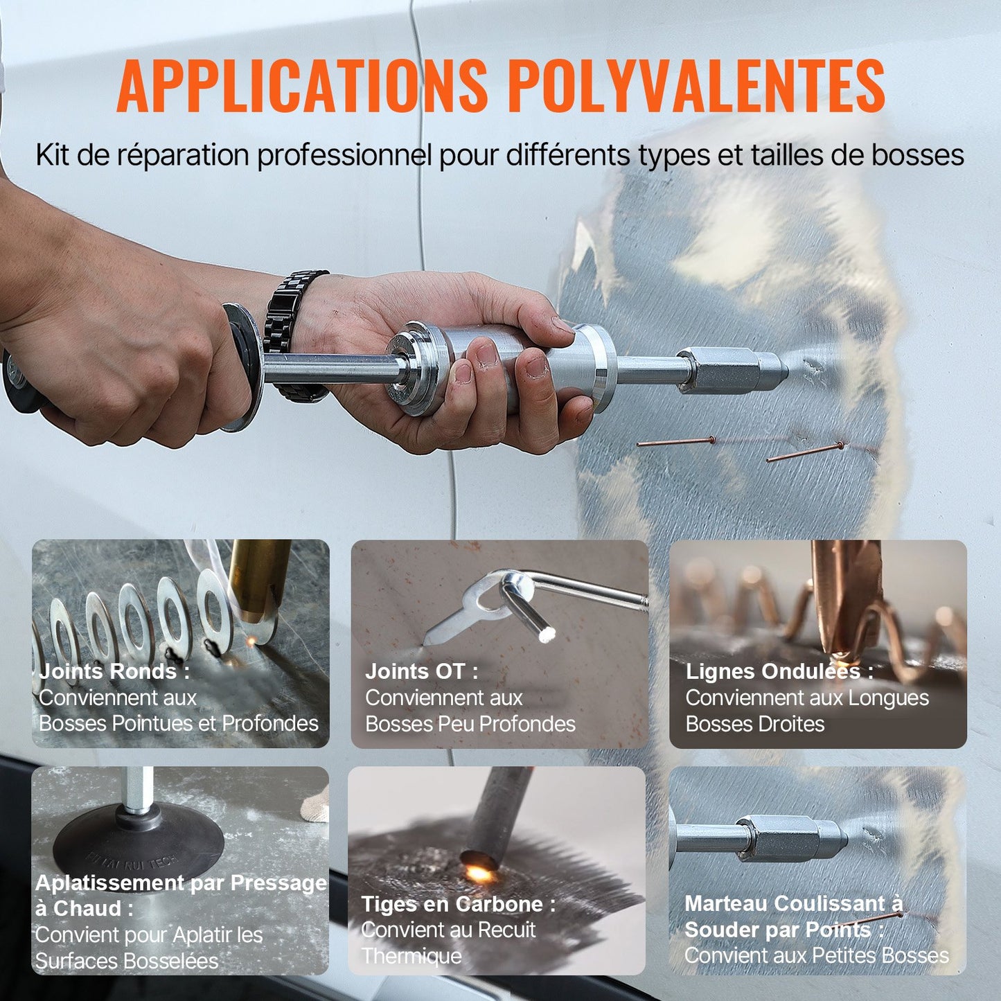 Stud Welder Dent Repair Kit 3 KW Spot Welder Dent Puller & 6 Welding Modes