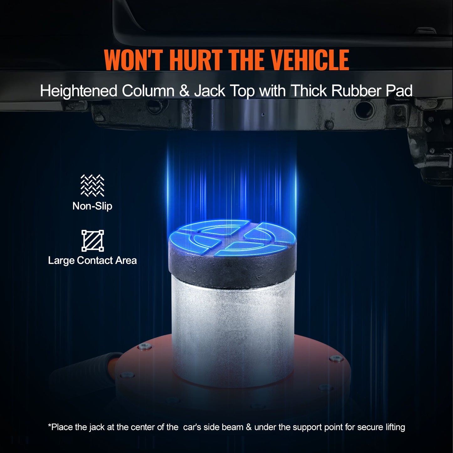 Luftdomkraft 3 ton/2993,7 kg pneumatisk domkraft med förhöjd pelare för sedan