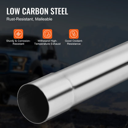 Exhaust Kit, 16pcs, DIY Universal Galvanized Steel Exhaust Kit with Slip-Fit Joint & Large Exhaust Tube, Rust-Proof Exhaust Pipe for Exhaust System, Fit for Garage/Auto Repair Store/4S Store