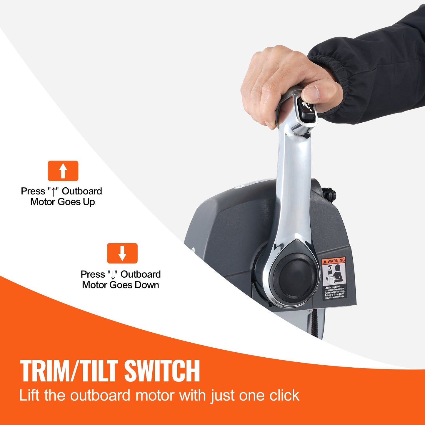 Gasreglage för båt, 5006186 Toppmonterad fjärrkontrollbox för utombordare för Evinrude Johnson, Marin gasreglagebox med Power Trim-brytare och rep