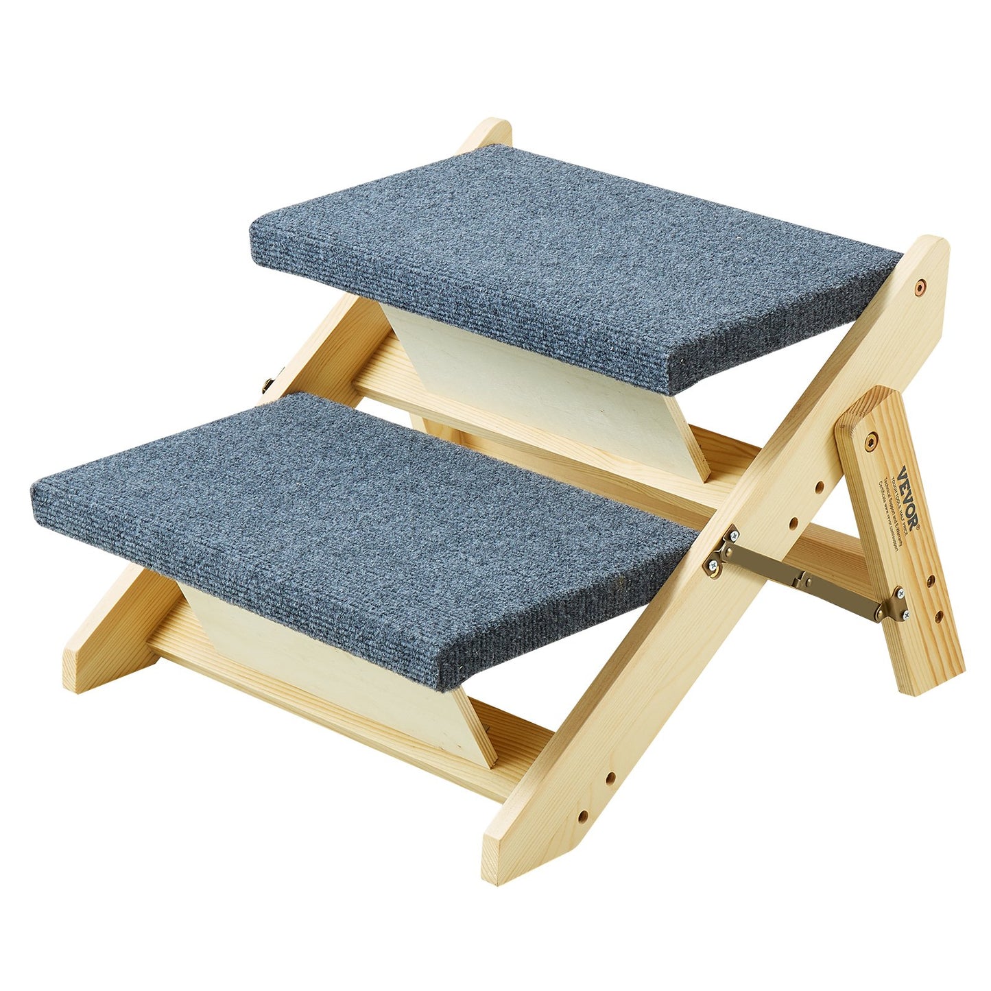 Trätrappa för husdjur/husdjurstrappa med 2 steg 2-i-1 hopfällbar hundtrappa 50 kg