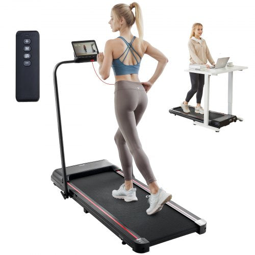 Walking Pad, Under Desk Treadmill for Home Office, Working Walking Running Machine, 265 Lbs Capacity Folding Treadmill, 2.5HP 2 in 1 Portable Pad with Handle Bar, Remote Control and LED Display