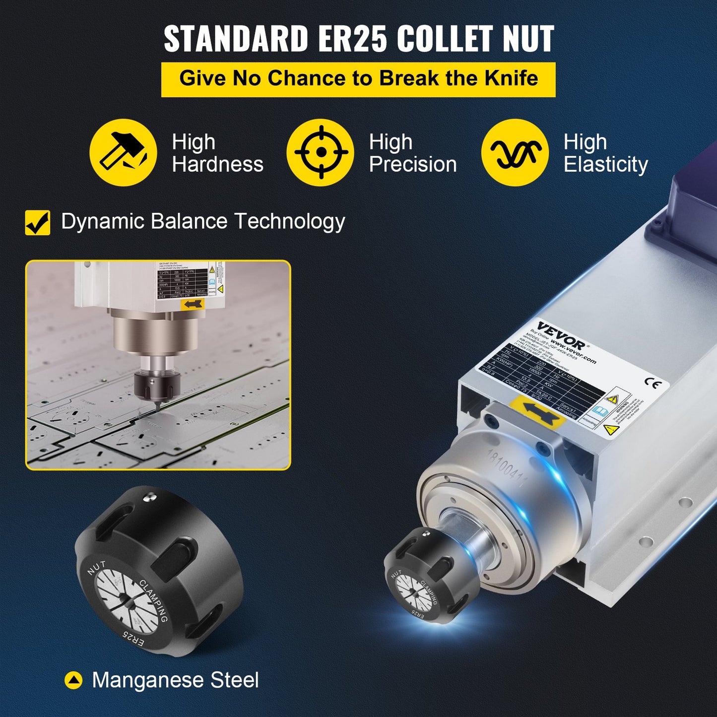 4KW 2220V Air Cooled Spindle Motor ER25 CNC Air Cooling Spindle Motor for CNC Engraving Milling Machine