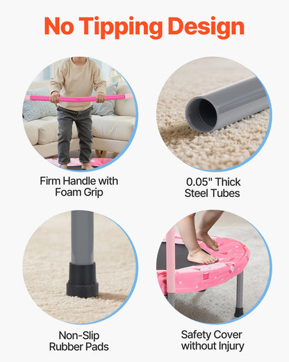 36" Kids Trampoline, 3FT Indoor Outdoor Trampoline, Foldable Mini Trampoline with Handle, Rebounder Trampoline for Toddlers, Birthday Gift for 3+ Years Children, Boys Girls for Fun, Red