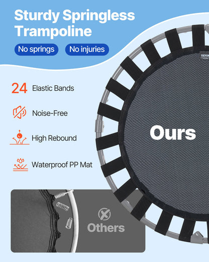 36" Kids Trampoline, 3FT Indoor Outdoor Trampoline, Foldable Mini Trampoline with Handle, Rebounder Trampoline for Toddlers, Birthday Gift for 3+ Years Children, Boys Girls for Fun, Red