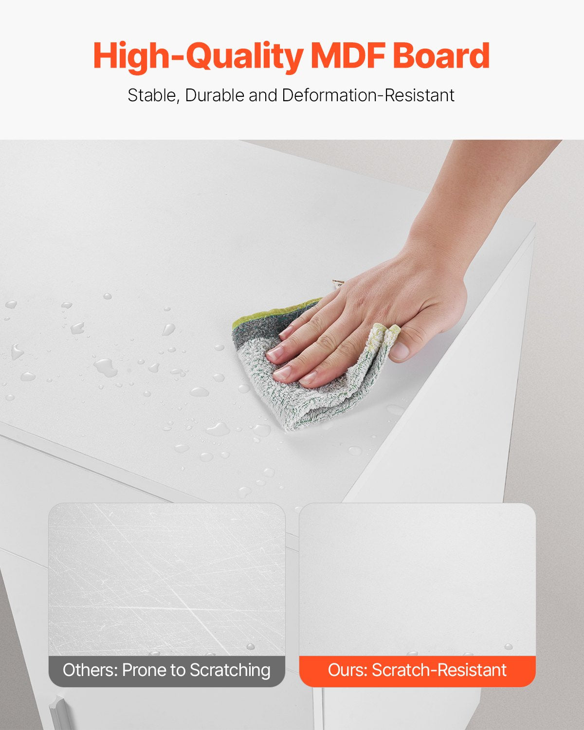 Small Desk with Drawer, Kids Desk for Bedroom, Wooden Simple Study Table for Drawing, Reading, Writing, Rectangle MDF Study Storage Table with Adjustable Shelf for Home, Office, White