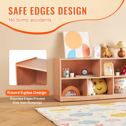 Mobilt förvaringsskåp för hemmet, förvaringshylla med 5 fack, förvaringsskåp för hemmet med 2 hyllor, klassrumsmöbler för hemmet, dagis och förskola, naturlig
