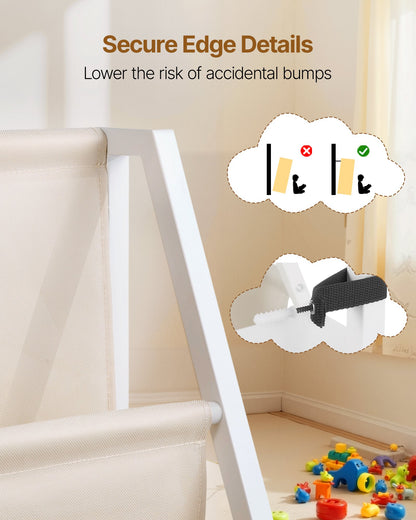 3-Tier Kids Bookshelf, Toy Storage Organizer for Toddler, Book Shelf for Kids Rooms with Sling Book Rack and Storage Bag, Kids Storage Book Shelves for Kids Room, Playroom, Kindergarten, Nursery