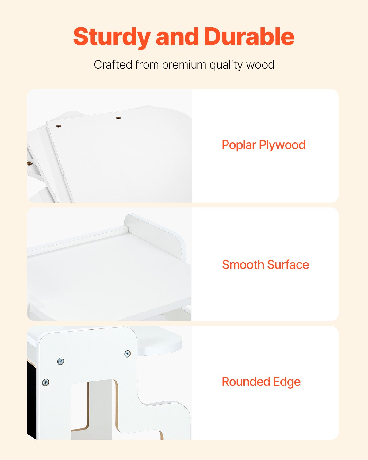 Montessori avvänjningsbord och stolsset, 3-i-1 träbord och stolar för småbarn med griffeltavla, justerbar höjd Montessoribord för åldrarna 1-5, perfekt för att rita, läsa, äta - vit