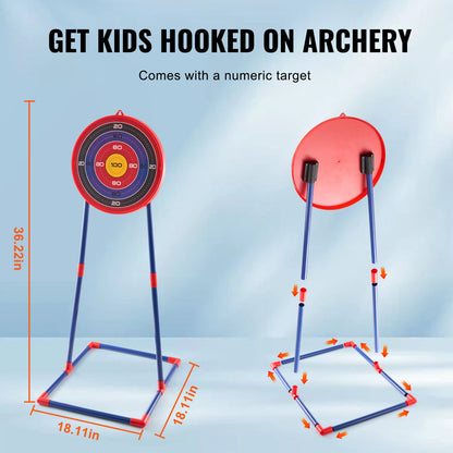Bow and Arrow Set for Kids, LED Light Up Archery Set with 10 Suction Cup Arrows, Standing Target, Quiver, 3 Target Cans, Outdoor Toy for Boys & Girls 6 7 8 9 10+ Years Old, Birthday Gift for Kid