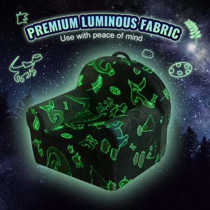 Toddler Chair, Kids Armchair Comfy, Toddler Couch Sofa Bed Glow in The Dark, Kids Chair Seat Playroom Furniture for Kids Girls & Boys, Grey