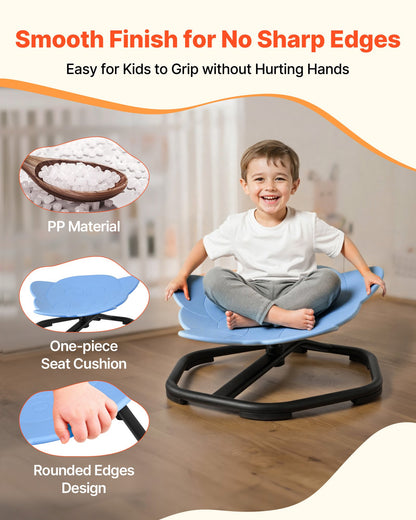Kids Swivel Chair, 220 lbs Capacity, Elephant Shape Sensory Spinning Chair, Autistic Kids Sensory Toy Seat with Non-Slip Metal Base, Toddler Sit & Spin Seat for Coordination Balance Focus, Blue