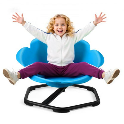 Kids Swivel Chair, 220 lbs Capacity, Cylinder Shape Sensory Spinning Chair, Autistic Kids Sensory Toy Seat with Non-Slip Metal Base, Toddler Sit & Spin Seat for Coordination Balance Focus, Blue