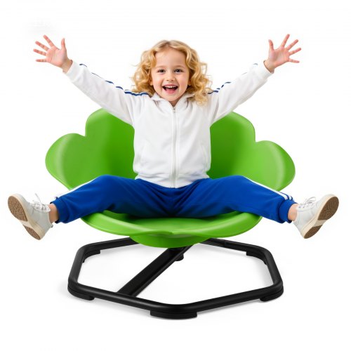 Kids Swivel Chair, 220 lbs Capacity, Cylinder Shape Sensory Spinning Chair, Autistic Kids Sensory Toy Seat with Non-Slip Metal Base, Toddler Sit & Spin Seat for Coordination Balance Focus, Green