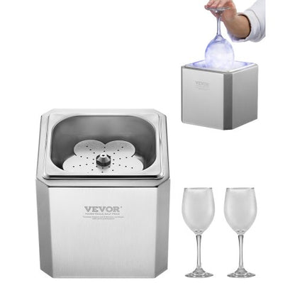 Glasfrostningskylare, CO2-ölglasfrostning, 8-10 sekunder/kopp med LED-ljus, snabbglaskylare för vin, cocktail, champagne, blandade drycker, juice, perfekt för bar, restaurang, hemmakök