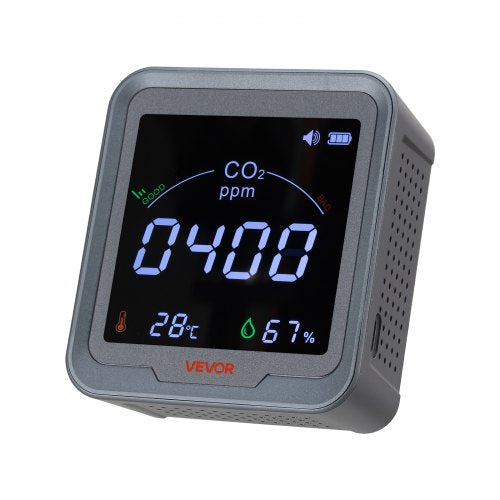 Carbon Dioxide Monitor, CO2 Controller with Temperature and Humidity Display, 4.57m NDIR Sensor Cable CO2 Sensor, Carbon Dioxide Detector for Bedside, Home, Office, Car, Lightweight & Portable