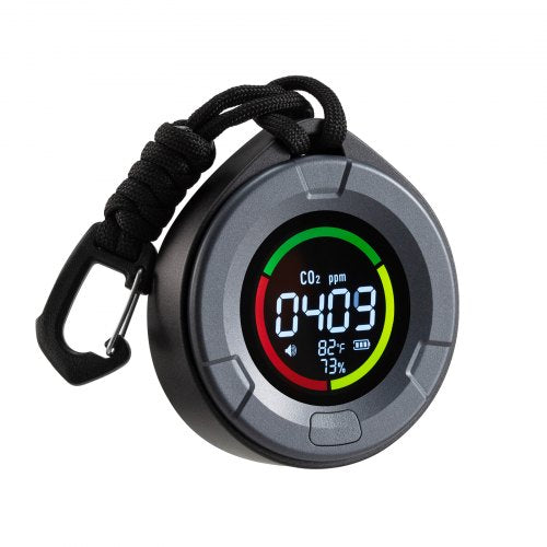 Carbon Dioxide Monitor, CO2 Controller with Temperature and Humidity Display, 4.57m NDIR Sensor Cable Carbon Dioxide Detector, CO2 Sensor for Outdoors, Home, Office, Car, Lightweight & Portable