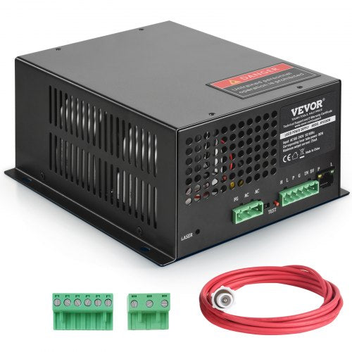 CO2 Laser Power Supply, 80W, Power Supply for 80W Laser Tube, Constant Current Protection, Open Circuit Protection, Fast Heat Dissipation, Compatible for Multi-brand Laser Engravers & Cutters