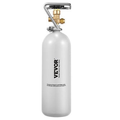 CO2 Tank, 4.41 lbs New Alloy Steel Cylinder, CO2 Air Tank with Gray Spray Coating, DIN477 Valve, Handle & Adjustable Pressure, TUV Approved Gas Cylinder for Draft Beer Dispensing and Soda Maker