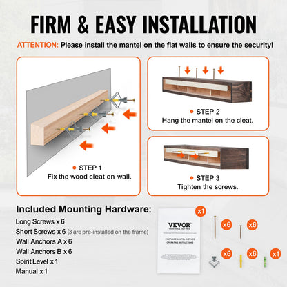 Spismantel, 190 x 20 x 13 cm, 22,5 kg viktkapacitet, mantel i naturträ för över spis, väggmonterad flytande lantlig hylla, handgjord spismantel för väggdekor, ljusbrun
